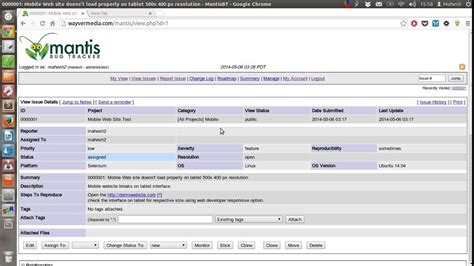 Steps for using Helpdesk (MantisBT) application.